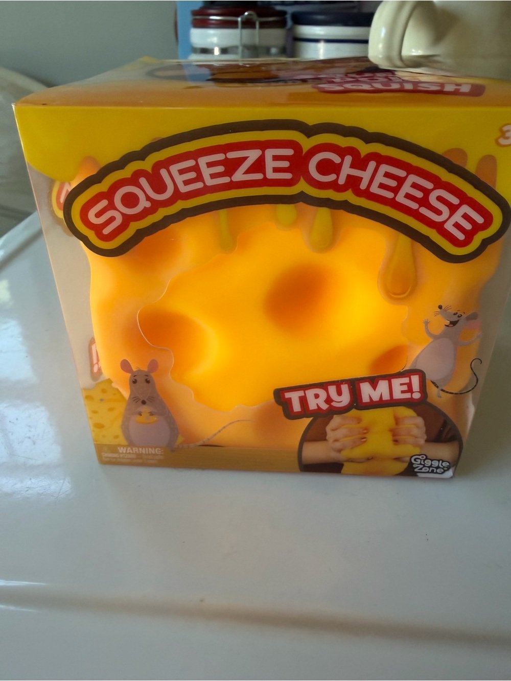 Sunny Days Giant Squeeze Cheese Squishy Toy -Bright Yellow